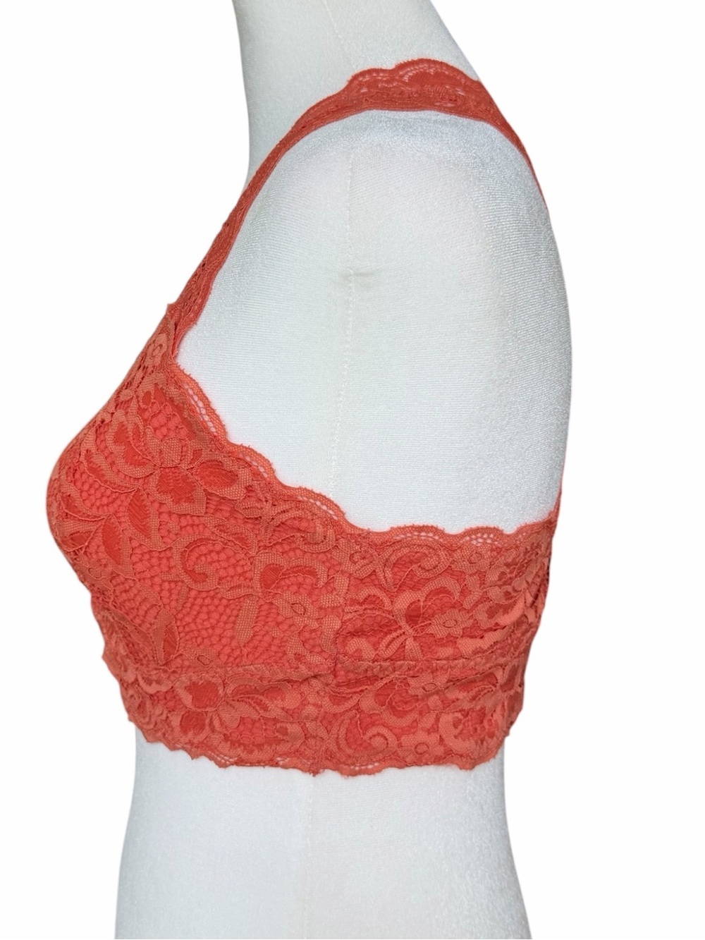 🧡Serra Lace Racerback Bralette - Coral Orange - Picture 5 of 14